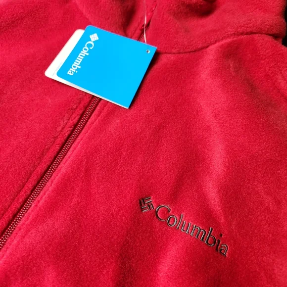 Columbia Red Zip Up Fleece Vest - Picture 2 of 6